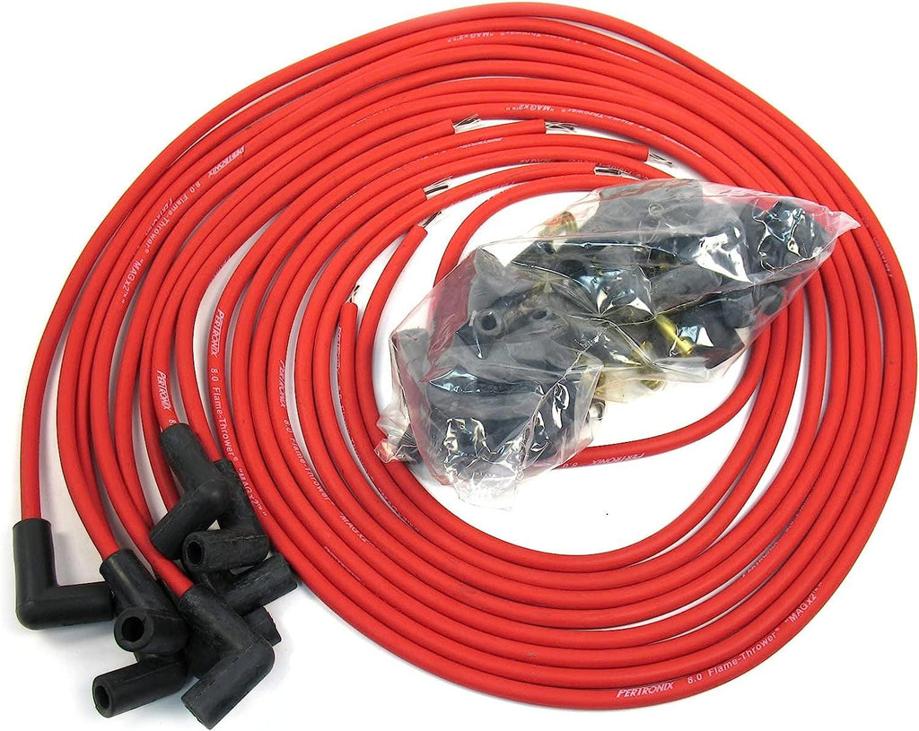 808490 Flame-Thrower Red Universal 90 Degree 8Mm 8 Cylinder Spark Plug Wire