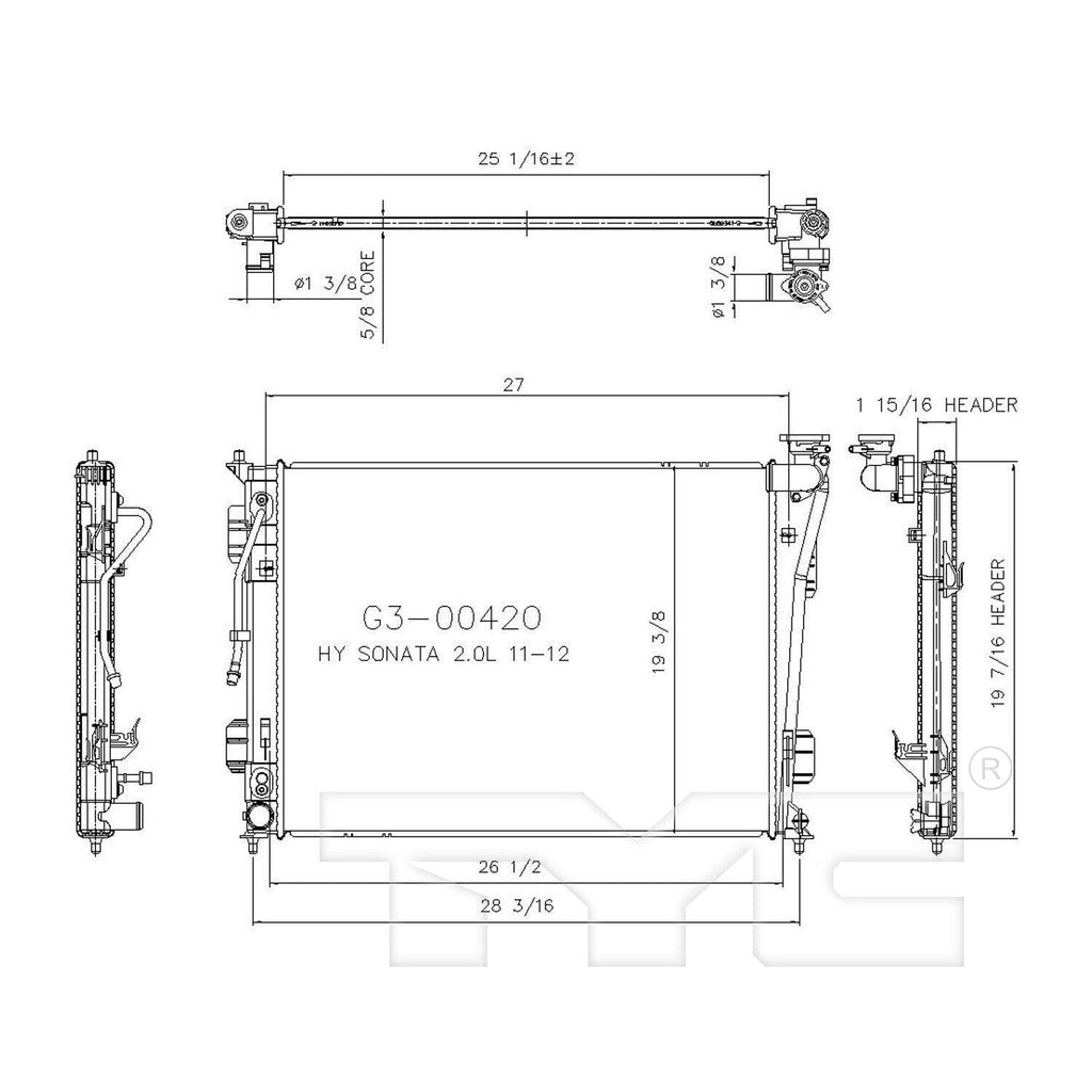 TYC Radiator for Optima, Sonata 13189