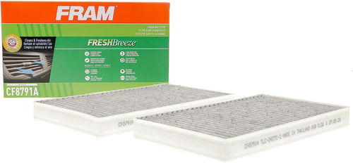 Fresh Breeze Cabin Air Filter Replacement for Car Passenger Compartment W/ Arm and Hammer Baking Soda, Easy Install, CF8791A for GM Truck Vehicles , White