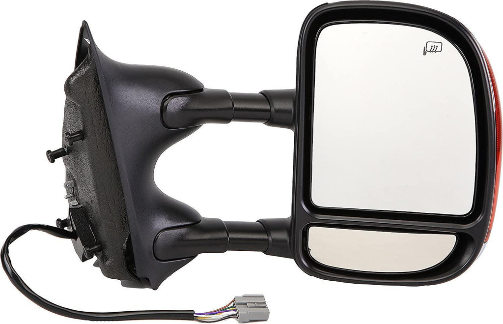 Dorman 955-1127 Passenger Side Power Door Mirror - Heated / Folding with Signal Compatible with Select Ford Models, Chrome