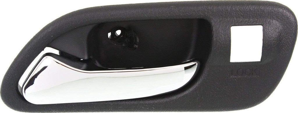 Interior Door Handle Set Compatible with 2001-2006 Acura MDX, Fits 1999-2003 Acura TL Front, Driver and Passenger Side Black Bezel with Chrome Lever
