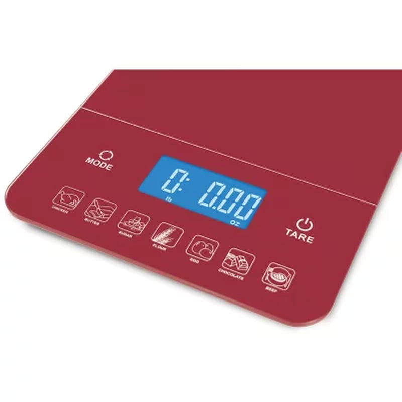 Ozeri Touch III 22 Lbs (10 Kg) Digital Kitchen Scale with Calorie Counter, Tempered Glass (Assorted Colors)