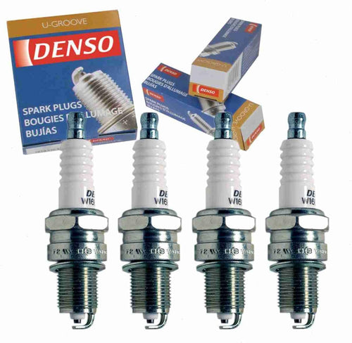 4 Pc DENSO Standard U-Groove Spark Plugs Compatible with Toyota Pickup 2.0L 2.2L 2.4L L4 1974-1995