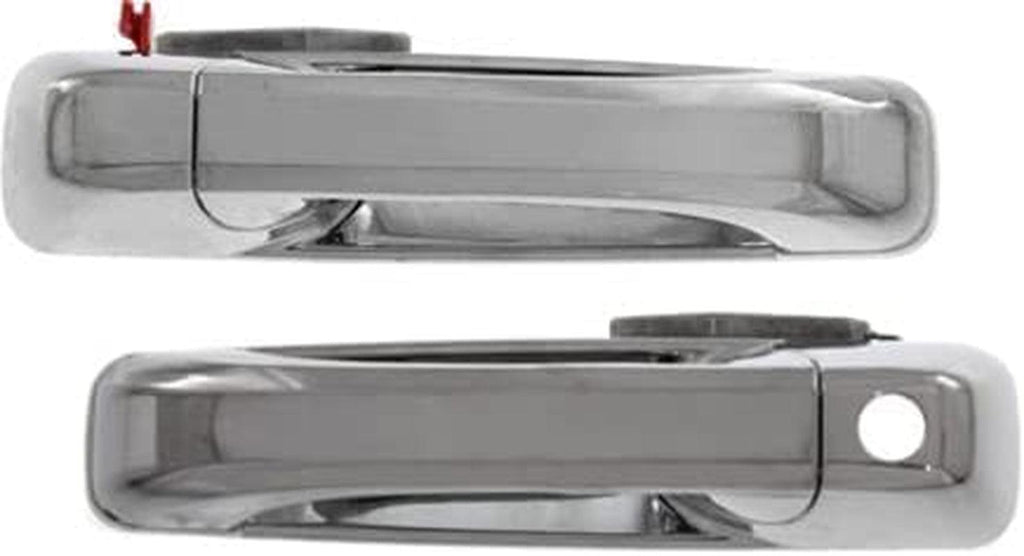 Front Exterior Door Handle Set of 2 Compatible with 2009-2010 Dodge Ram 1500 and 2010 Ram 2500 Chrome Driver and Passenger Side