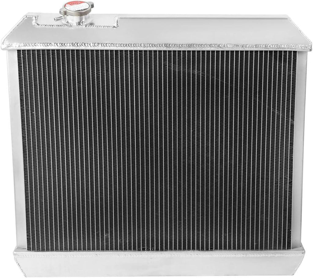 RA+FS-CHEVYT63-3 3-Row Aluminum Radiator with Fan Shroud Compatible with 63-66 Chevy C10/C20/C30/K10/K20/K30 Pickup MT