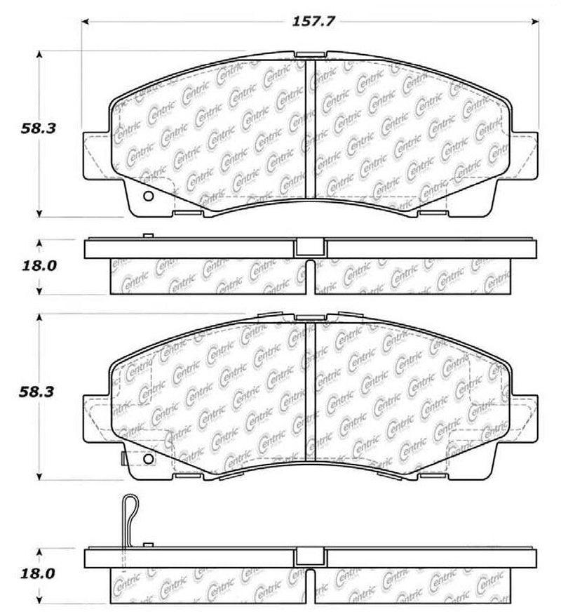 Centric Front Disc Brake Pad for TL, Ridgeline (103.11020)