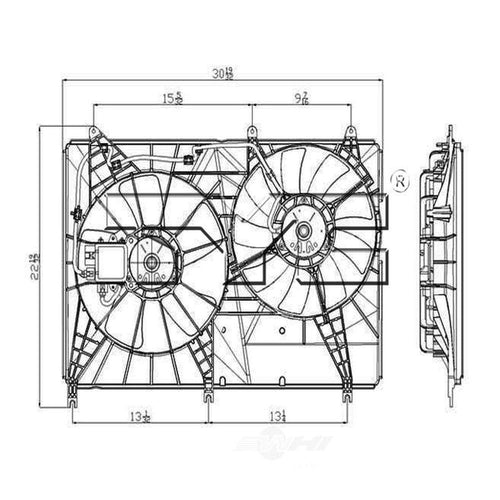 Dual Radiator and Condenser Fan Assembly