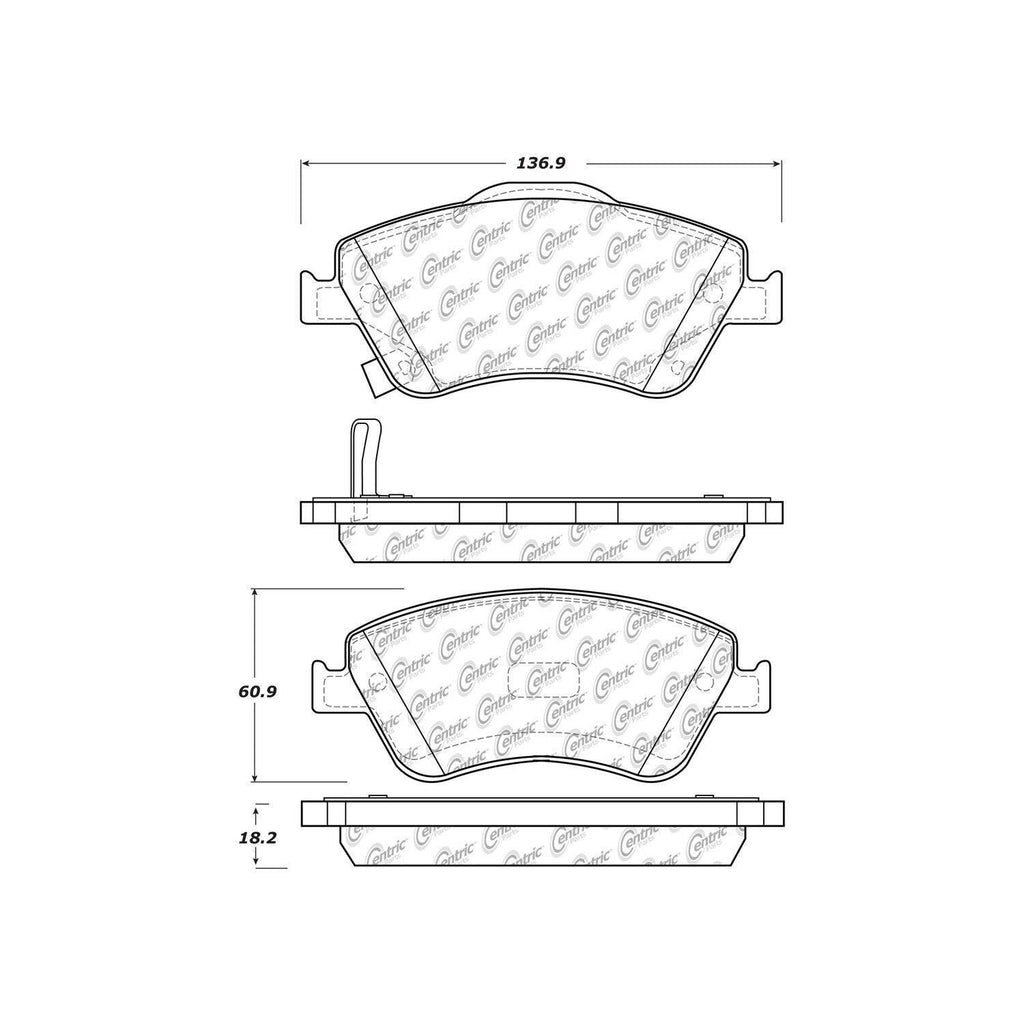 Centric Front Disc Brake Pad for 09-14 Corolla (105.15710)