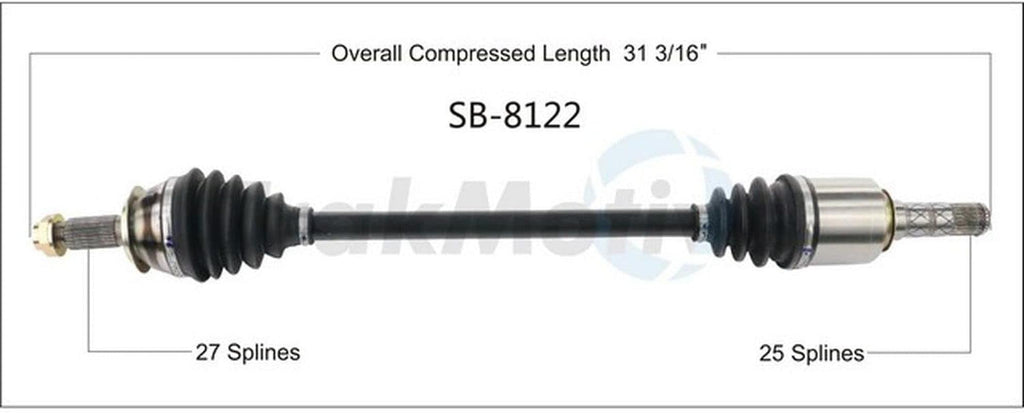Sb-8122 - Front Passenger Side Cv Axle Shaft