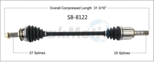 Sb-8122 - Front Passenger Side Cv Axle Shaft