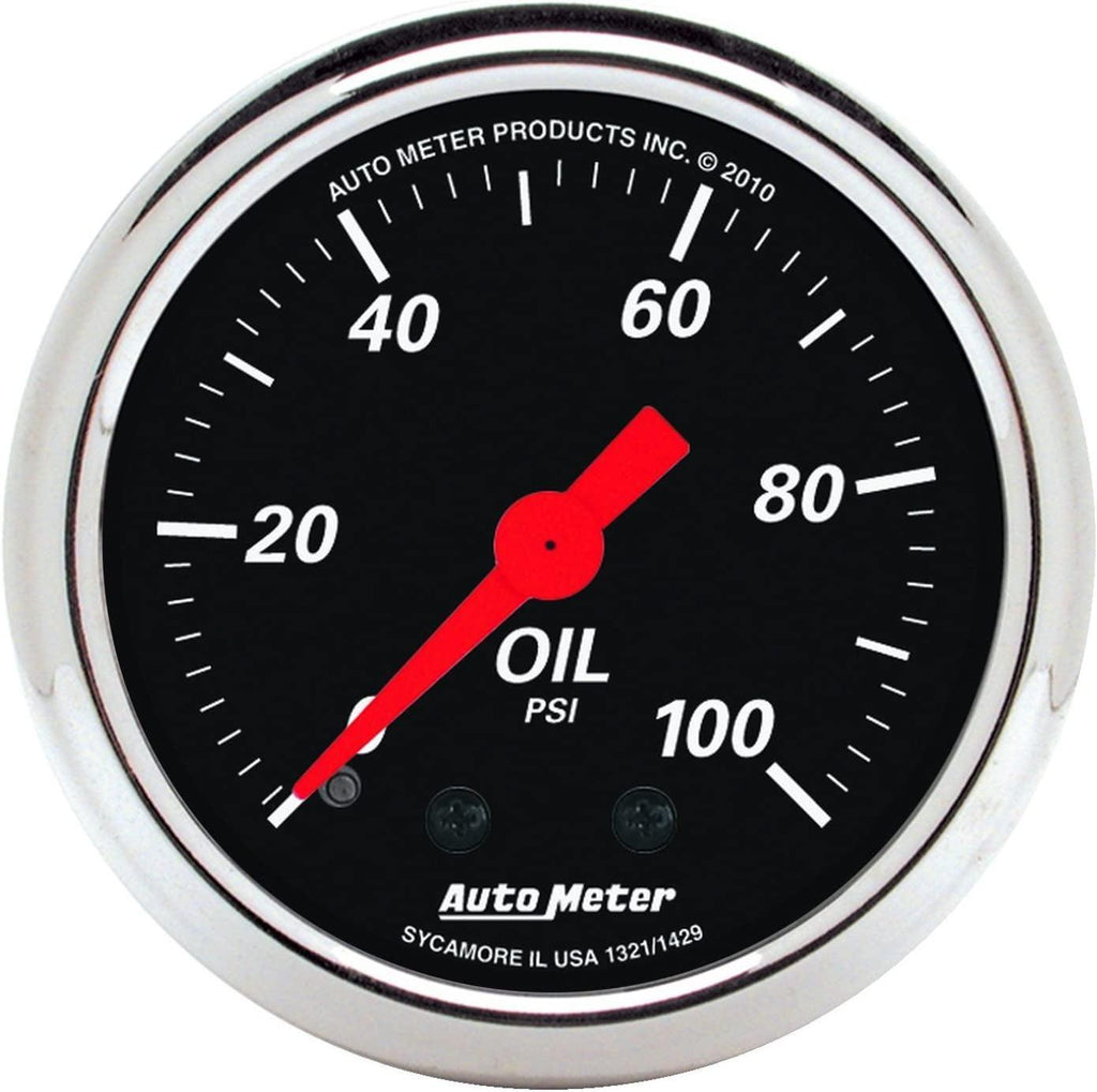 1429 Designer Black Mechanical Oil Pressure Gauge,2.3125 In.