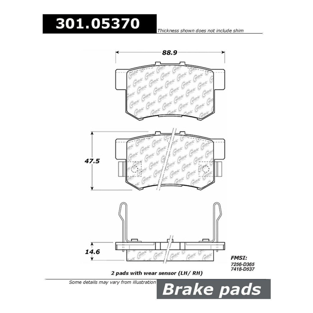 Front Disc Brake Pad for ILX, Civic, CR-Z, SX4, SX4 Crossover+More (301.05370)