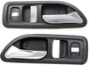 Interior Door Handle Set Compatible with 1994-1997 Honda Accord Gray Bezel with Chrome Lever Coupe Front, Driver and Passenger Side