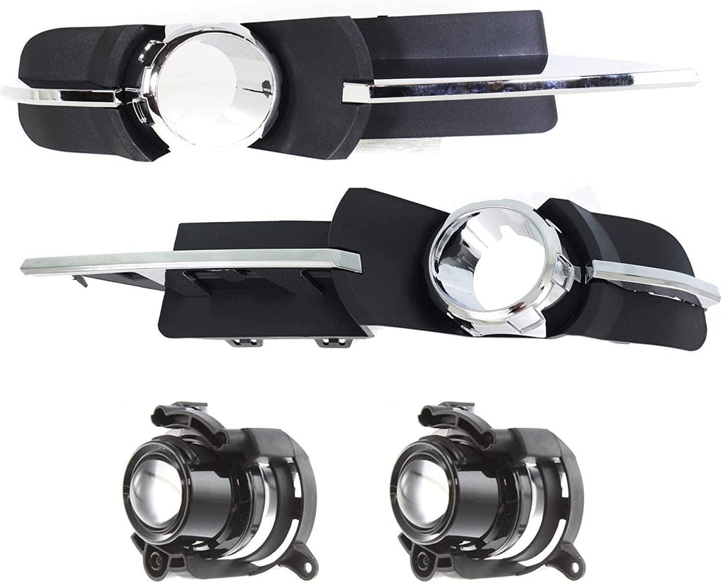 Fog Light Set of 4 Compatible with 2008-2012 Chevrolet Malibu Front, Driver and Passenger Side