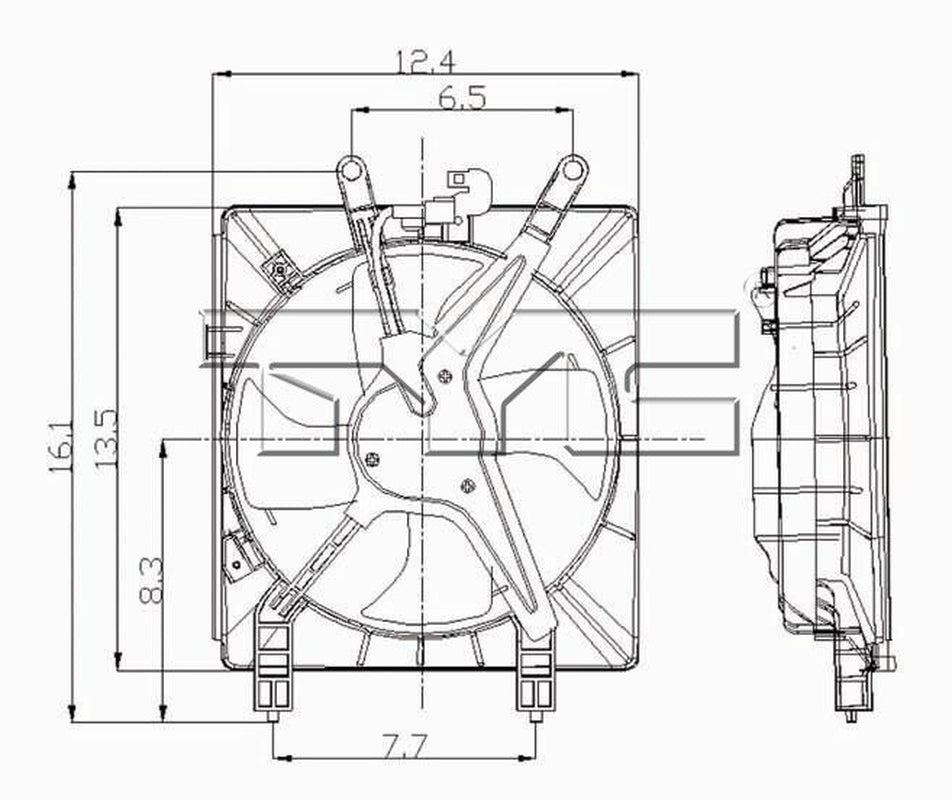 TYC A/C Condenser Fan Assembly for 01-05 Civic 610380