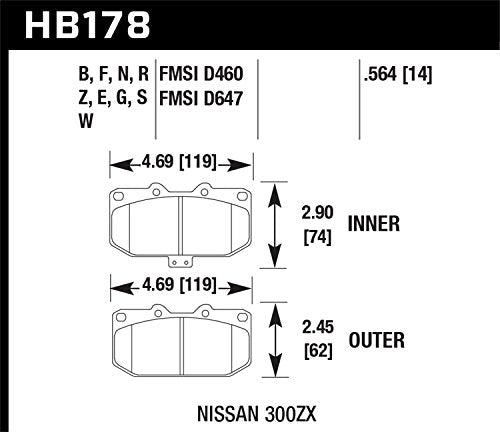 Hawk Performance HB178B.564 HPS 5.0 Disc Brake Pad - greatparts