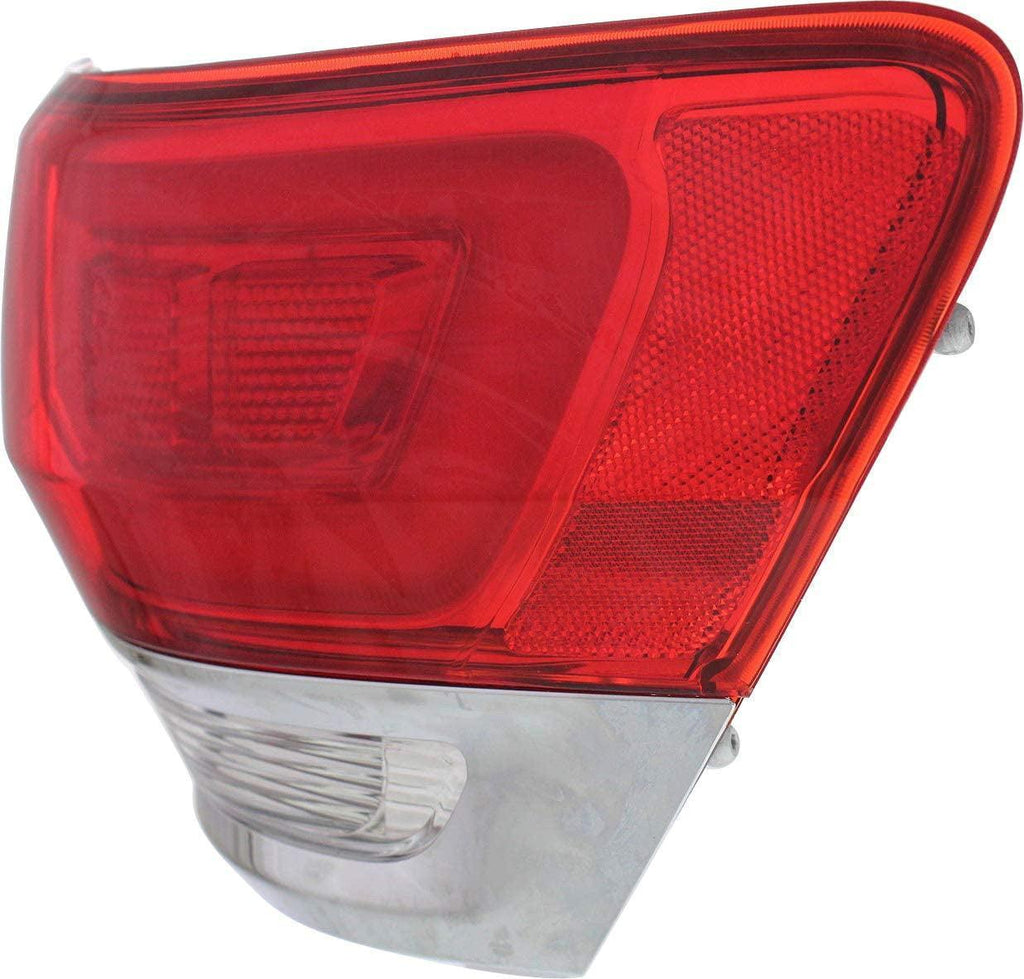 Tail Light Assembly Compatible with 2014-2018 Jeep Grand Cherokee Outer with Chrome Trim - CAPA Passenger Side