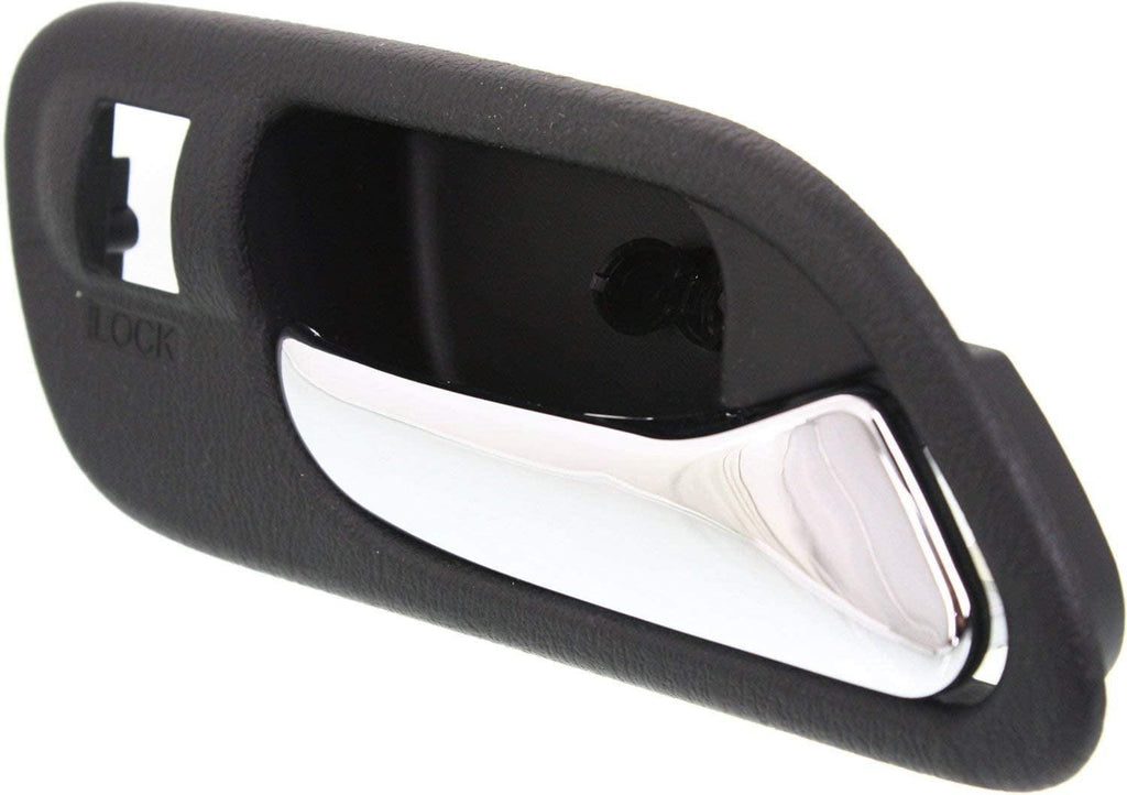 Interior Door Handle Set Compatible with 2001-2006 Acura MDX, Fits 1999-2003 Acura TL Front, Driver and Passenger Side Black Bezel with Chrome Lever