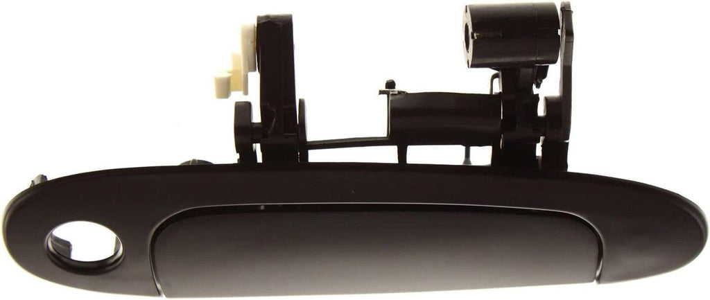Aftermarket Front Exterior Door Handle Compatible with 2000-2005 Toyota Echo Smooth Black, with Keyhole, Set of 2, Driver and Passenger Side