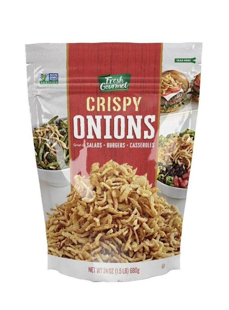 Fresh Gourmet Crispy Crunchy Original Onions for Burgers Salads Casseroles 24 Oz