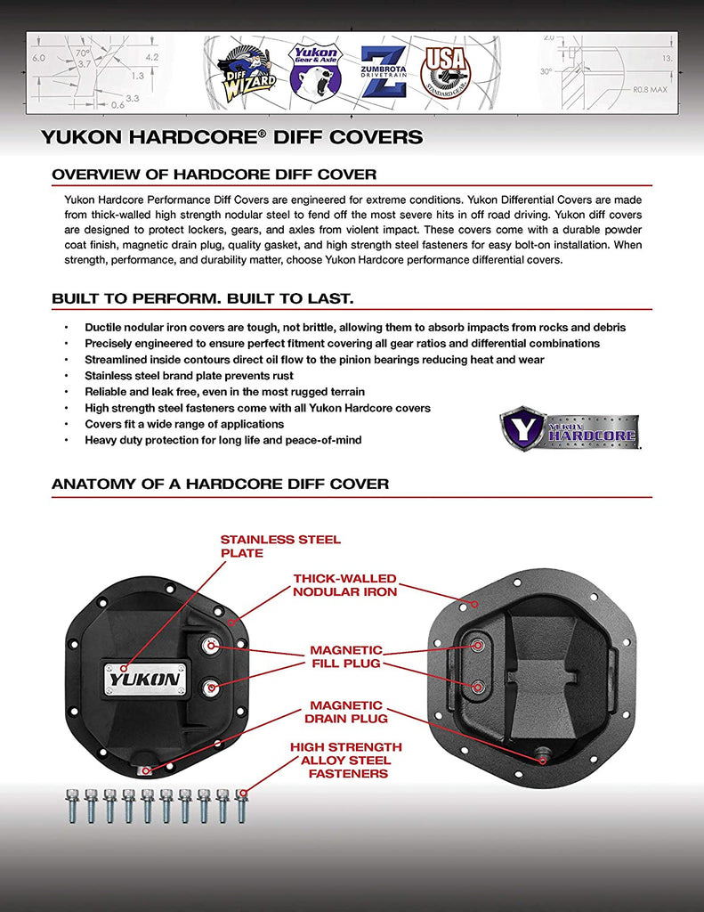 YHCC-D44 Black Hardcore Differential Cover