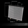 OEM-RA-2707 1-Row OE Style Aluminum Cooling Radiator Compatible with 06-08 Isuzu I-280 I-290, 04-12 Colorado/Canyon AT, 23-1/8" W X 18" H X 7/8" D, 1-5/16" Inlet, 1-9/16" Outlet