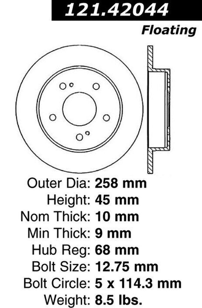 Centric Rear Disc Brake Rotor for 1989-1994 Maxima (121.42044)