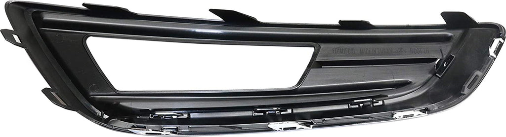 Fog Light Trim Compatible with 2015-2019 Ford Focus Black and Chrome Front, Driver Side