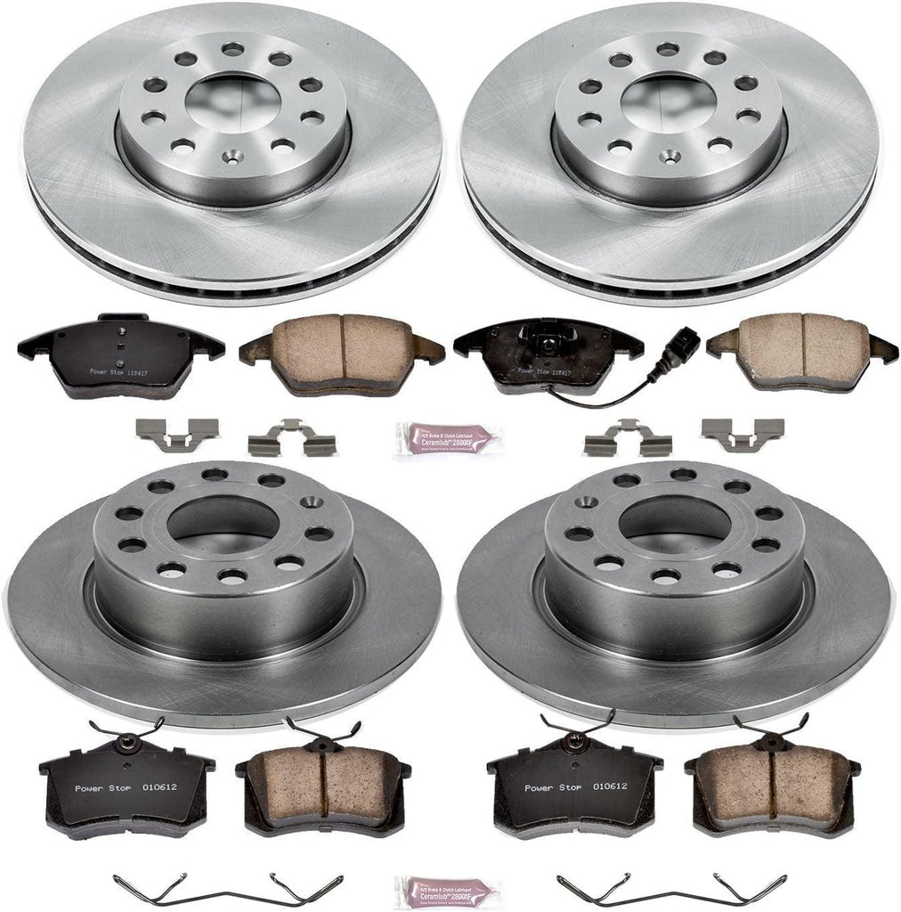 KOE5749 Autospecialty Front and Rear Replacement Brake Kit-Oe Brake Rotors & Ceramic Brake Pads
