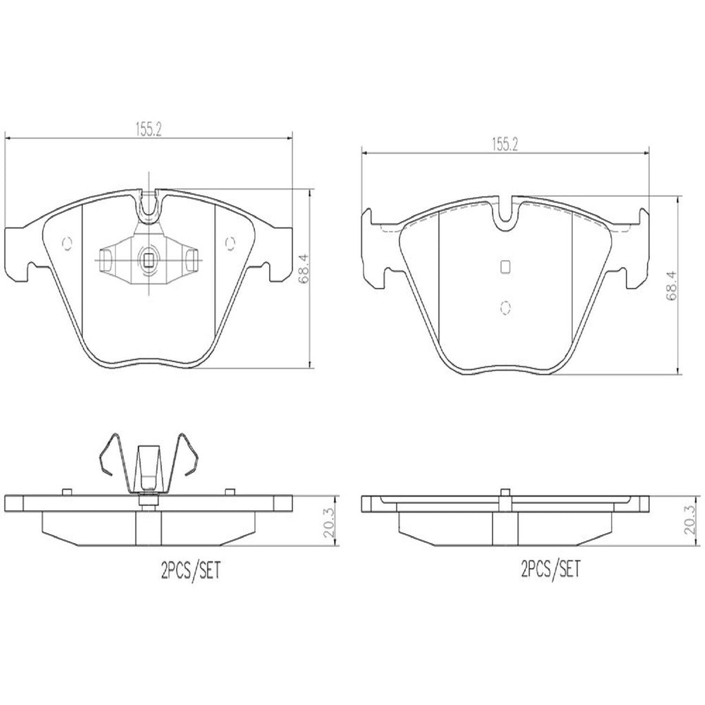 Brembo Front Disc Brake Pad Set for BMW (P06055N)