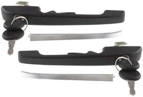 Front Exterior Door Handle Set of 2 Compatible with 1979-1984 Volkswagen Rabbit, Fits 1980-1983 Volkswagen Rabbit Pickup Textured Black Driver Side