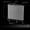 OEM-RA-263 1-Row Factory Style Aluminum Core Cooling Radiator Replacement Compatible with 88-93 Festiva at MT, 15-1/4" W X 12-11/16" H X 1" D