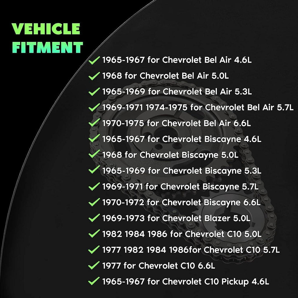 Double Row Timing Set Fits for Chevy 350 400 327 305 283 383 262 265 Sbc Sb Chain Gear