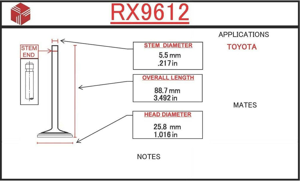 RX9612 Exhaust Valve