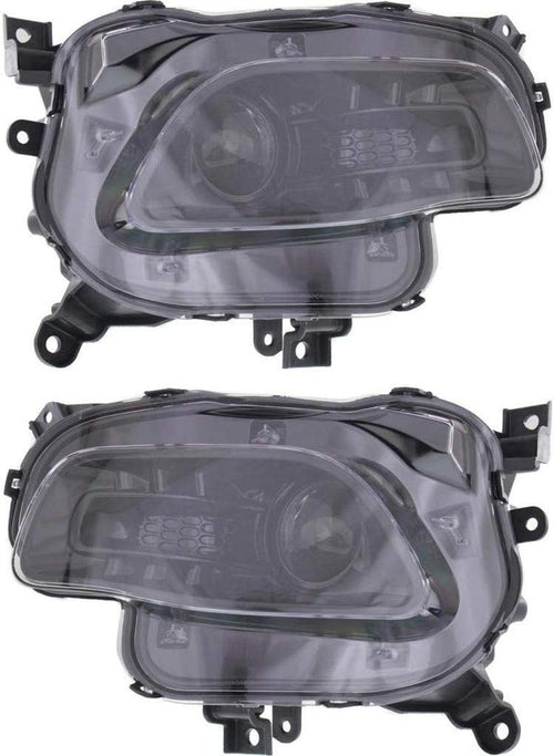 For Jeep Cherokee Headlight Assembly 2014 15 16 2017 Pair Driver and Passenger Side | Halogen | Latitude/Limited/Sport | Black Trim | CAPA Certified | CH2502249 + CH2503249