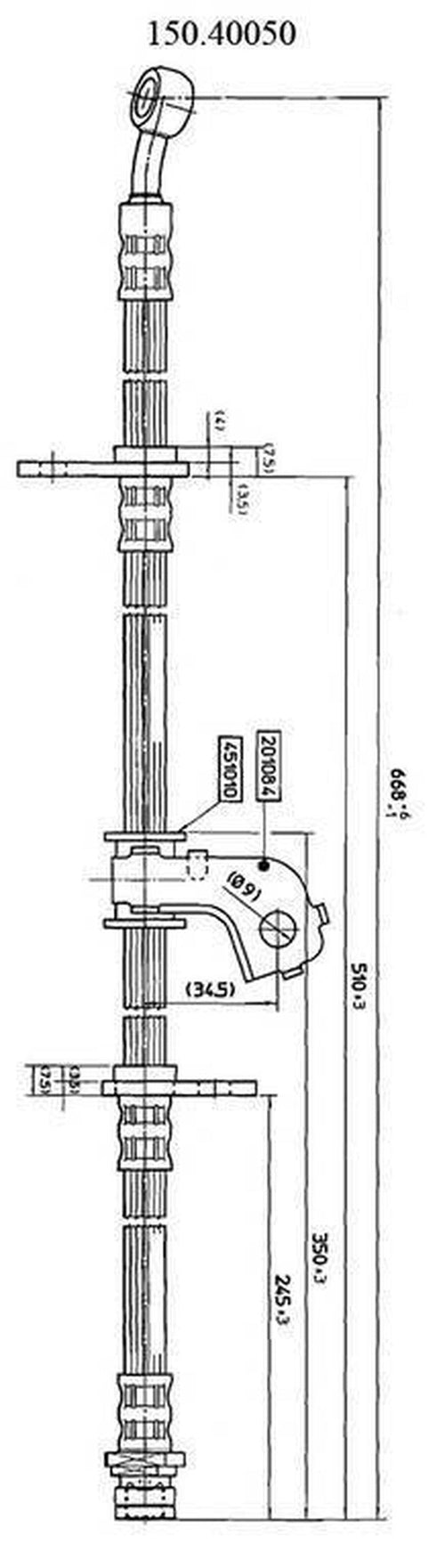 Centric Brake Hydraulic Hose for Civic Del Sol, Civic 150.40050