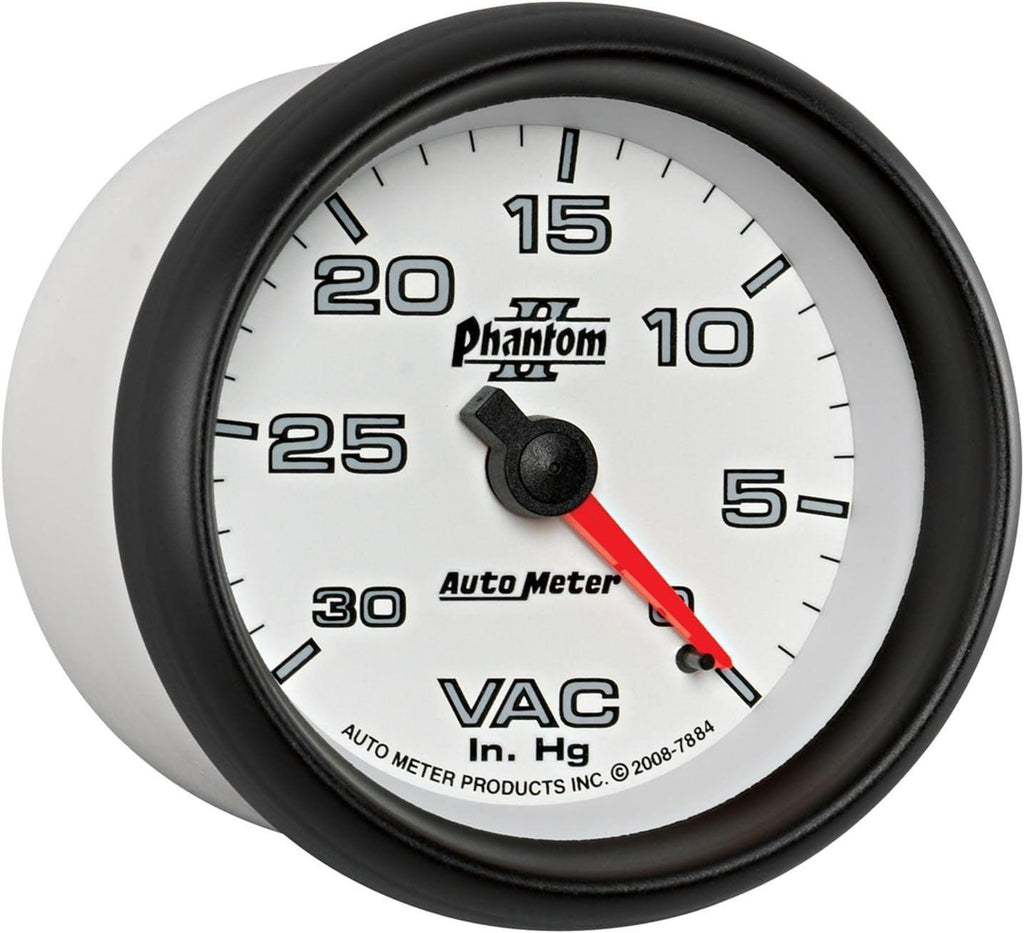 7884 Phantom II 2-5/8" 0-30 In. Hg Mechanical Vacuum Gauge