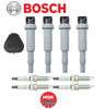 OEM Ignition Coil Bosch + Spark Plug Laser Iridium NGK (4Sets) for BMW 2.0L