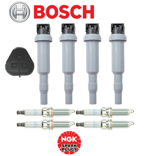 OEM Ignition Coil Bosch + Spark Plug Laser Iridium NGK (4Sets) for BMW 2.0L
