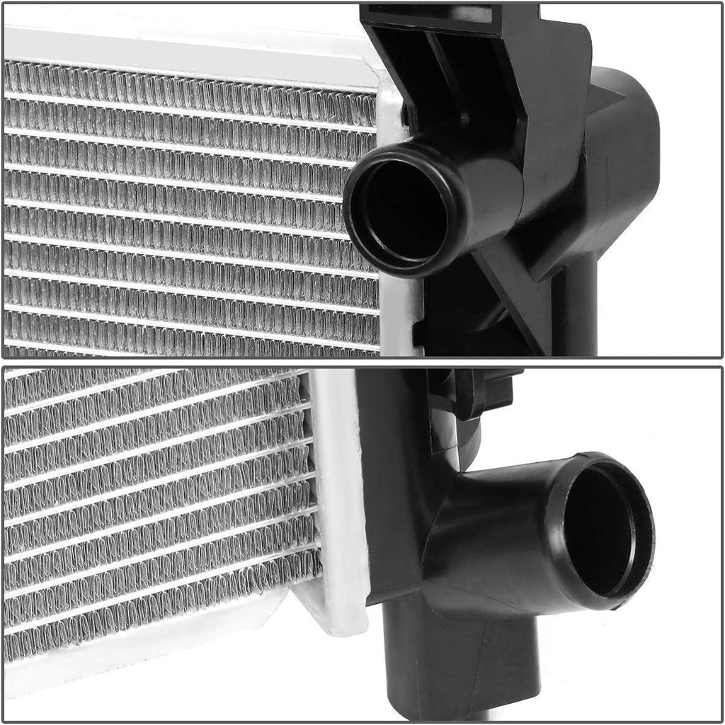 DNA Motoring  Factory Style Aluminum Radiator Compatible with 93-95 Town & Country/Caravan/Grand Voyager AT, 25-3/8" W X 15-1/16" H X 1-1/4" D, 1-1/4" Inlet, 1-1/2" Outlet