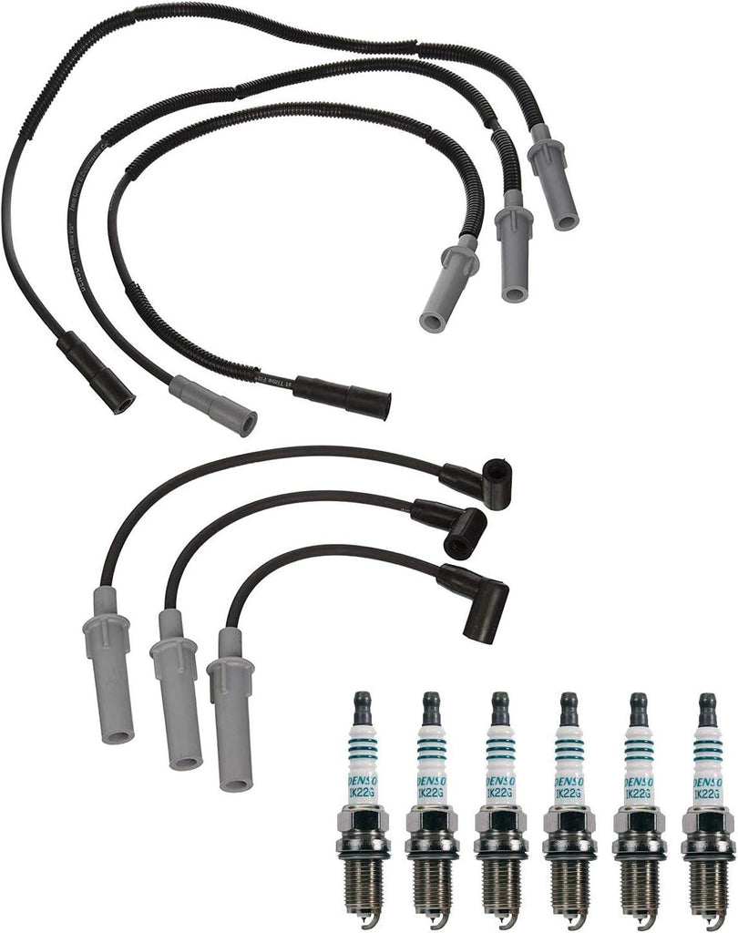 Denso Wire Set 7Mm & 6 Iridium Power Spark Plug 0.044 Kit for Jeep 3.8L V6 VIN 1
