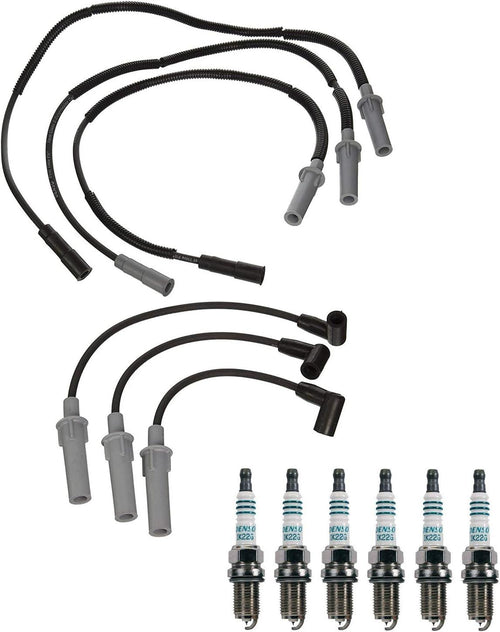 Denso Wire Set 7Mm & 6 Iridium Power Spark Plug 0.044 Kit for Jeep 3.8L V6 VIN 1