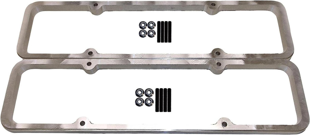 SBC Small Block Chevy 3/4" Billet Valve Cover Spacer Riser 350 Compatible with Chevrolet Shaft Mount Roller Rocker Engines Clearance 551661-7