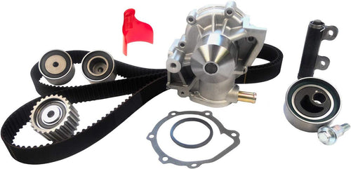 Professional TCKWP277B Timing Belt Kit with Water Pump, 2 Tensioners, and 3 Idler Pulleys