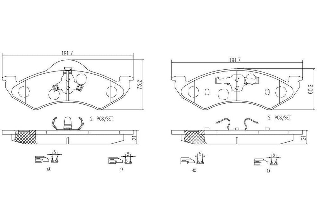 Brembo Front Disc Brake Pad Set for Dakota, Durango (P18005N)