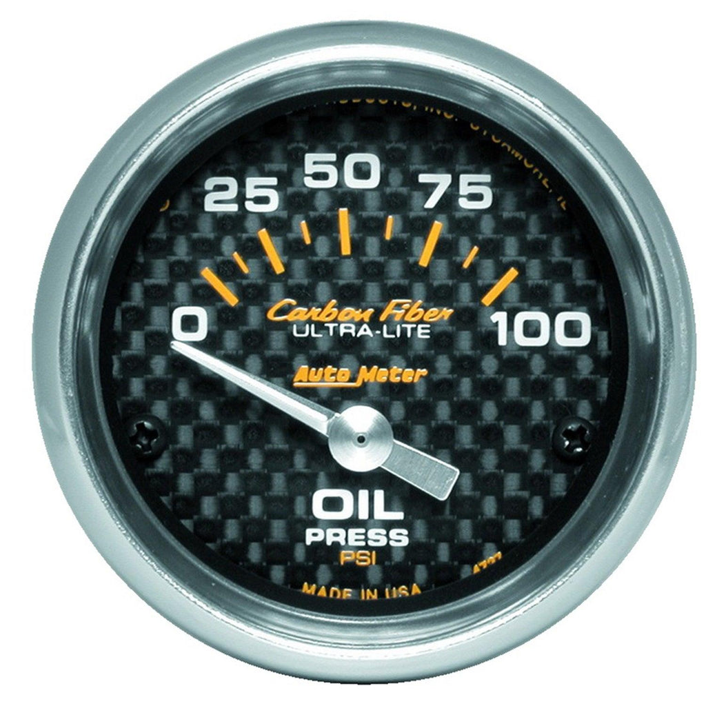 2-1/16 in. OIL PRESSURE 0-100 PSI CARBON FIBER - greatparts