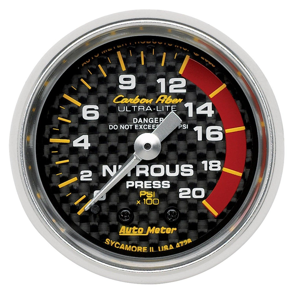 2-1/16 in. NITROUS PRESSURE 0-2000 PSI CARBON FIBER - greatparts