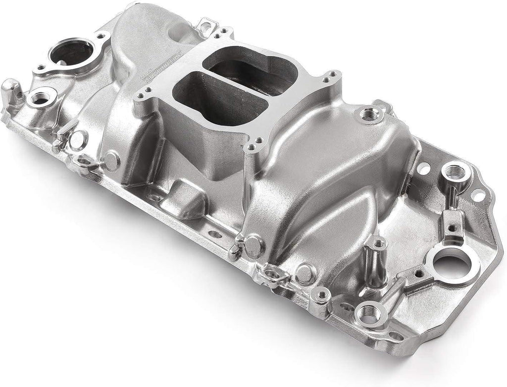 1-147-017 Fits Chevy BBC 454 Oval Port Lowrise Intake Manifold [Polished]