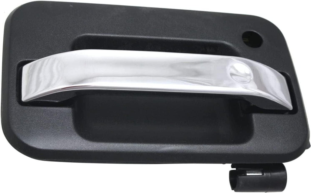 Front Exterior Door Handle Set of 2 Compatible with 2004-2015 Ford F-150, Fits 2006-2008 Lincoln Mark LT Black Bezel with Chrome Lever Driver and Passenger Side
