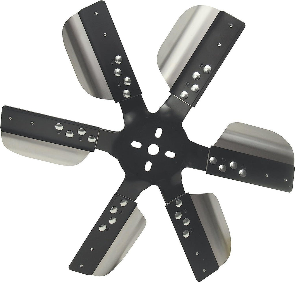 Derale  Heavy Duty Fan Blade Series 1000 17" Stainless Steel Flex Fan Standard Rotation , Black